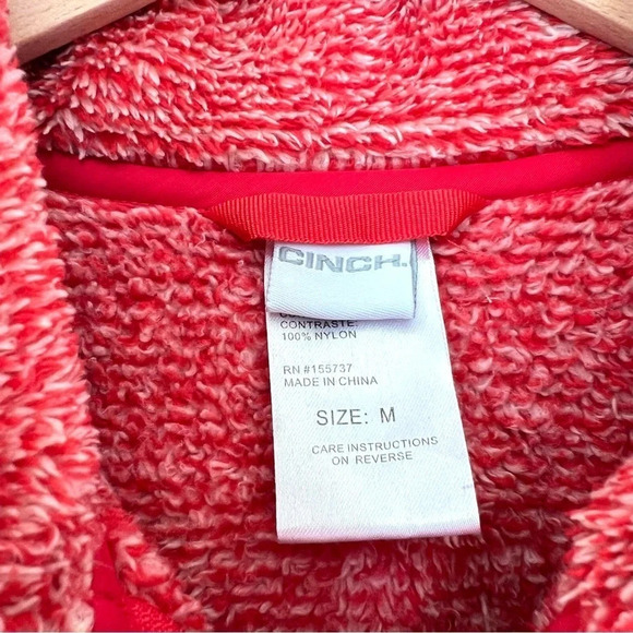 Cinch Jeans Red Fleece 1/4 Zip - Picture 3 of 14